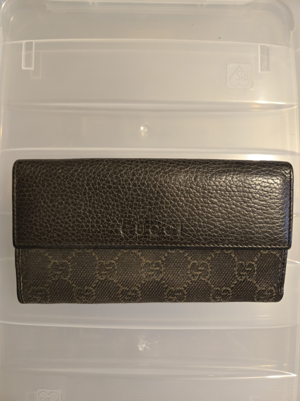 Gucci Brown and Black GG Continental Card Holder